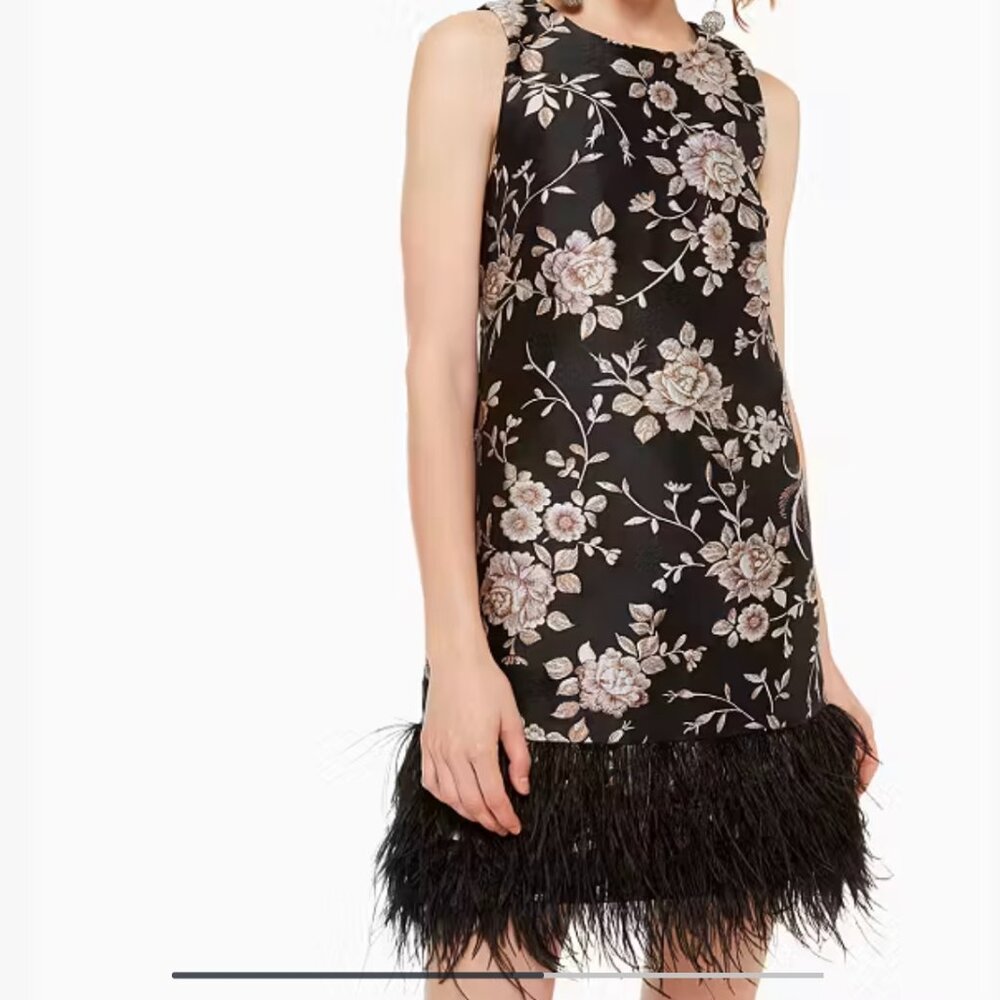 Kate Spade Madison Avenue Fantastic Dress with Feathers! Size 14!
